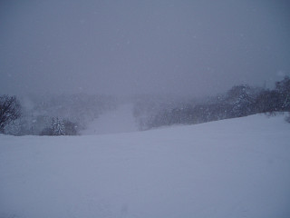 2008年2月5日吹雪の中のスキー