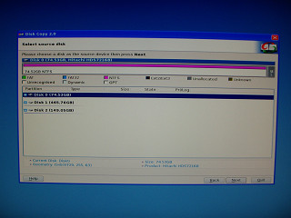 2008年9月20日EASEUS Disk Copy 画面3