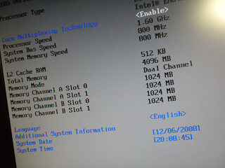 2008年12月6日BIOS上の容量