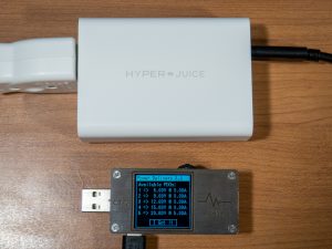 HyperJuice 100W GaN ACアダプタの単一ポート使用時のPDO